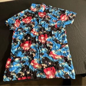 Barney Cools Blue and Red Casual Button Down Shirt